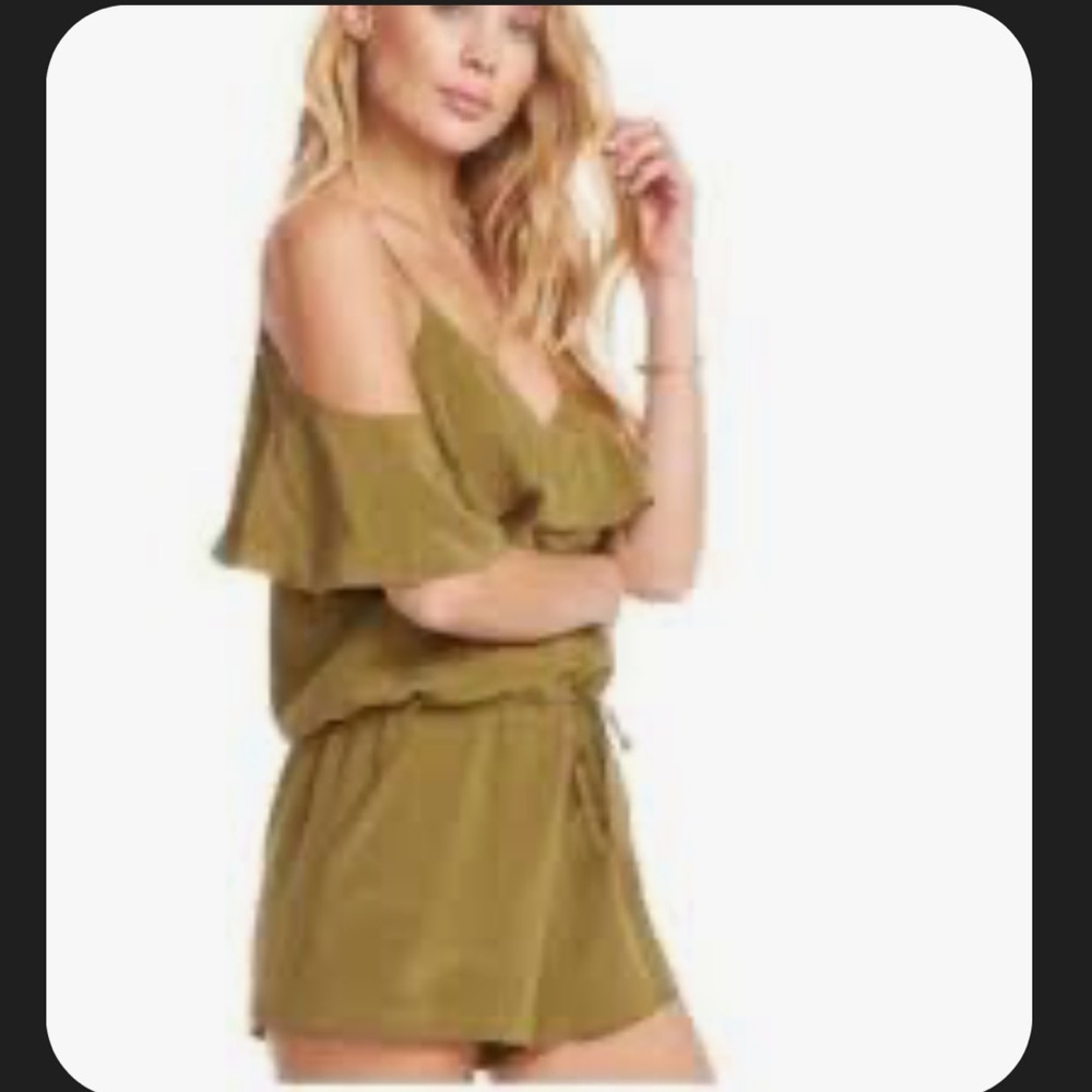 CHASER Olive Green Off-Shoulder Jumpsuit
